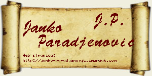 Janko Parađenović vizit kartica